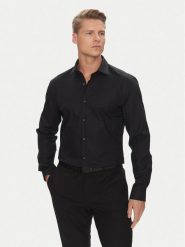 HUGO Koszula Kenno 50544934 Czarny Slim Fit. Czarne koszule Hugo, m, bez wzorów, z bawełny, bez kołnierzyka, bez ramiączek. Za 499.99 zł.