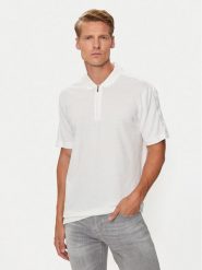Armani Exchange Polo 6DZFLC ZJM5Z 1116 Biały Regular Fit. Białe koszulki polo Armani Exchange, m, bez wzorów, z bawełny, bez kołnierzyka, bez ramiączek. Za 259.99 zł.