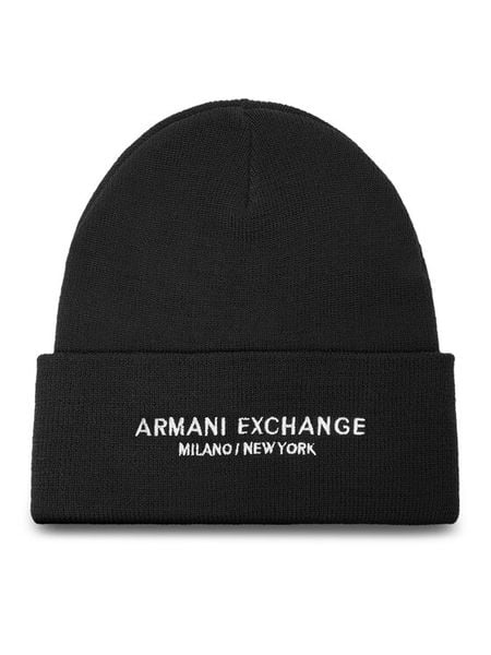 Armani Exchange Czapka XM001637 AF16950 UC001 Czarny. Czarne czapki zimowe Armani Exchange, bez wzorów, z poliesteru. Za 169.99 zł.