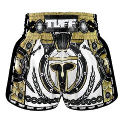 Spodenki treningowe TUFF Golden Gladiator in White. Białe krótkie spodenki sportowe TUFF, bez wzorów, sportowe. Za 149.00 zł.