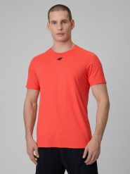 4F Koszulka treningowa regular szybkoschnąca męska - czerwona XXL. Czerwone t-shirty 4F, m, bez wzorów, bez kołnierzyka, bez ramiączek. Za 99.99 zł.