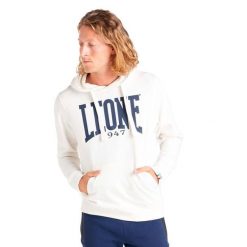 Męska bluza z kapturem Leone 1947 Apparel. Białe bluzy LEONE 1947 APPAREL, l, bez wzorów, z tkaniny, z kapturem. W wyprzedaży za 139.75 zł.