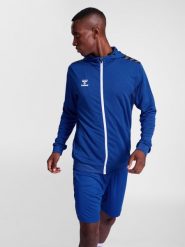 Kurtka dresowa z kapturem na zamek Hummel Authentic. Niebieskie kurtki Hummel, xl, bez wzorów, z dresówki, z kapturem. Za 190.65 zł.