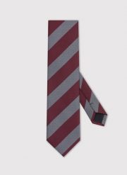 PAKO LORENTE – Szary krawat męski w skośne pasy. Szare krawaty i muchy Pako Lorente, bez wzorów, z poliesteru. Za 69.99 zł.