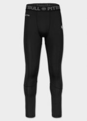 Męskie Legginsy sportowe PITBULL elastyczne treningowe RUNWAY. Czarne legginsy długie sportowe PITBULL, m, bez wzorów, z elastanu, do biegania. Za 159.00 zł.