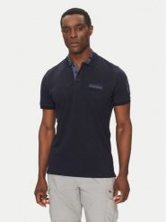 Napapijri Polo E-Amundsen NP0A4IN9 Granatowy Regular Fit. Niebieskie koszulki polo Napapijri, m, bez wzorów, z bawełny, bez kołnierzyka, bez ramiączek. Za 249.99 zł.