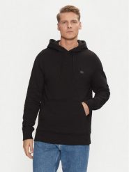Calvin Klein Jeans Bluza Woven Label Hoodie J30J327113 Czarny Regular Fit. Czarne bluzy Calvin Klein Jeans, m, bez wzorów, z bawełny, bez kaptura. Za 259.99 zł.