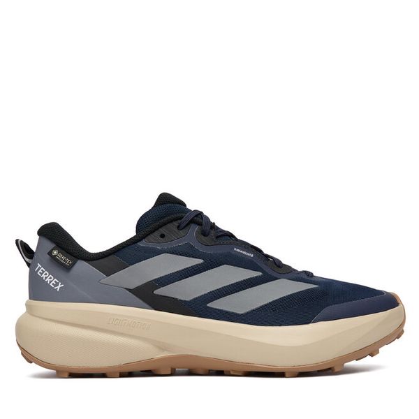 Trekkingi adidas. Niebieskie buty trekkingowe Adidas, bez wzorów, z gore-texu, bez zapięcia. Za 529.99 zł.
