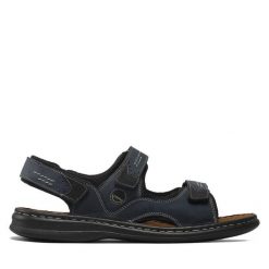 Sandały Josef Seibel. Niebieskie sandały Josef Seibel, bez zapięcia. Za 219.99 zł.