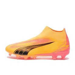 Buty piłkarskie PUMA Ultra Match+ LL Fg/Ag sunset glow/pumasun stream. Brązowe buty treningowe Puma, bez wzorów, do piłki nożnej. Za 349.99 zł.