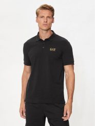 EA7 Emporio Armani Polo 8NPF14 PJVQZ 0208 Czarny Regular Fit. Czarne koszulki polo EA7 Emporio Armani, m, bez wzorów, z bawełny, bez kołnierzyka, bez ramiączek. Za 239.99 zł.