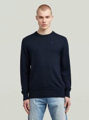 G-Star Wełniany sweter w kolorze granatowym rozmiar: XXL. Niebieskie swetry nierozpinane G-Star, xxl, bez wzorów, z wełny, bez kołnierzyka, bez ramiączek. Za 238.95 zł.