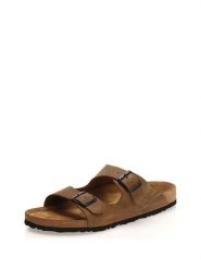 Comfortfusse Skórzane klapki w kolorze jasnobrązowym rozmiar: 42. Brązowe klapki Comfortfüße, z nubiku. Za 200.60 zł.