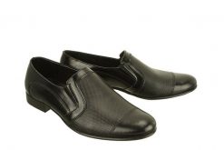 FABER F25/01/01 czarny, półbuty męskie. Czarne eleganckie półbuty Faber, bez wzorów, ze skóry, bez obcasa, bez zapięcia. Za 119.95 zł.