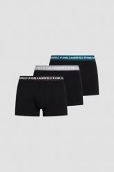KARL LAGERFELD Czarne męskie bokserki 3PACK TRUNK COLORBAND. Czarne bokserki KARL LAGERFELD, m, bez wzorów. W wyprzedaży za 119.99 zł.
