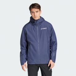 Kurtka Terrex Multi 2.5L Rain.Rdy. Niebieskie kurtki Adidas, l, bez wzorów, z materiału, bez kaptura. Za 699.00 zł.