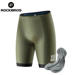 Męskie spodenki rowerowe z oddychającą wkładką 3D ROCKBROS. Szare spodenki rowerowe ROCKBROS, l, bez wzorów, z elastanu, na fitness i siłownię. Za 145.76 zł.