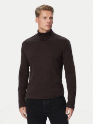 Calvin Klein Golf LV04LH215G Brązowy ciemny Regular Fit. Brązowe golfy CALVIN KLEIN, m, bez wzorów, z bawełny, bez kołnierzyka, bez ramiączek. Za 289.99 zł.