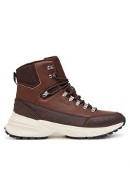 Calvin Klein Trzewiki Hike Runner Mid Laceup Lth HM0HM02323 Brązowy. Brązowe botki sznurowane CALVIN KLEIN, bez wzorów, ze skóry, bez obcasa, bez zapięcia. Za 699.99 zł.