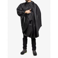 Peleryna turystyczna Trekmates Rove Poncho - black. Czarne kurtki przeciwdeszczowe TREKMATES, m, bez wzorów, bez kaptura. Za 259.99 zł.