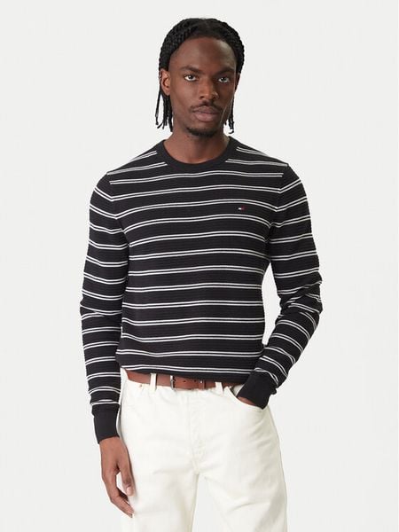 Tommy Hilfiger Sweter Seasonal MW0MW41643 Czarny Regular Fit. Czarne swetry rozpinane Tommy Hilfiger, m, bez wzorów, z bawełny, bez kołnierzyka, bez ramiączek. Za 326.99 zł.
