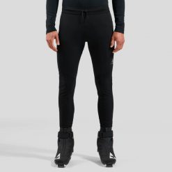 Legginsy techniczne męskie ODLO Zeroweight Pro Windproof Warm Tights. Czarne legginsy długie sportowe ODLO, m, bez wzorów, z dżerseju, do biegania. Za 594.99 zł.