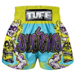 Spodenki treningowe TUFF Trippy Skull. Zielone krótkie spodenki sportowe TUFF, bez wzorów, sportowe. Za 149.00 zł.