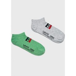 Levi's - Skarpety (2-pack). Zielone skarpety Levi's®, bez wzorów, z bawełny. W wyprzedaży za 24.90 zł.