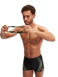 Speedo Kąpielówki "Eco Tech" w kolorze czarno-żółto-błękitnym rozmiar: 7. Czarne kąpielówki Speedo, bez wzorów, z materiału. Za 89.45 zł.