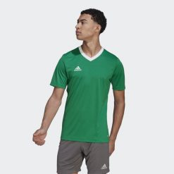 Koszulka piłkarska męska adidas Entrada 22 Jersey. Białe t-shirty sportowe Adidas, bez wzorów, z jersey, bez ramiączek, do biegania. Za 55.99 zł.