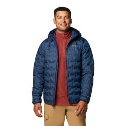 Kurtka puchowa męska Columbia Delta Ridge II Down Hooded z kapturem. Niebieskie kurtki Columbia, m, bez wzorów, z puchu, z kapturem. Za 559.99 zł.