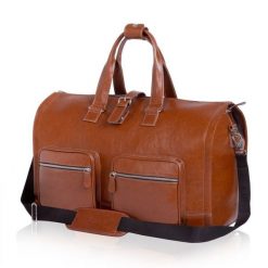 Skórzana torba męska na garnitur SL18 Harlow vintage brown. Brązowe garnitury m, bez wzorów. Za 938.99 zł.