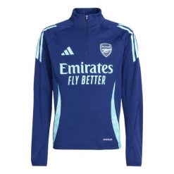 Bluza Arsenal Tiro 24 Training. Niebieskie bluzy bez kaptura Adidas, bez wzorów, z materiału, bez kaptura. W wyprzedaży za 228.90 zł.