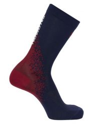 SALOMON Skarpety narciarskie "Gravel Crew" w kolorze granatowo-czerwonym rozmiar: 39-41. Czerwone skarpety Salomon, bez wzorów, prążkowane. Za 43.99 zł.