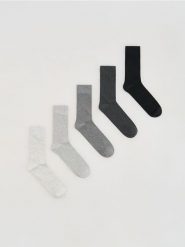 5 pack skarpet - ciemnoszary. Szare skarpety Reserved, bez wzorów. Za 49.99 zł.