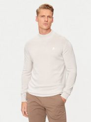 KARL LAGERFELD Golf 655002 544399 Beżowy Regular Fit. Brązowe golfy KARL LAGERFELD, m, bez wzorów, z wełny, bez kołnierzyka, bez ramiączek. Za 699.99 zł.
