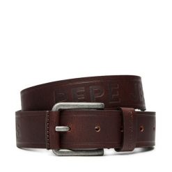 Pasek Męski Pepe Jeans. Brązowe paski Pepe Jeans, bez wzorów, z jeansu. Za 139.99 zł.