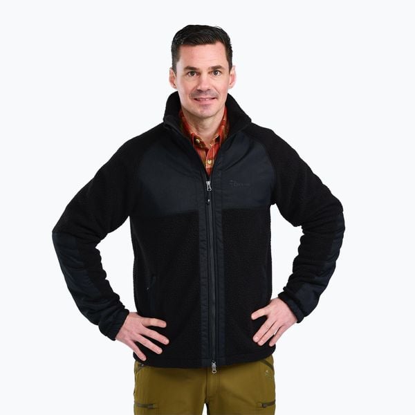 Kurtka męska Pinewood Pile Fleece. Czarne kurtki Pinewood, m, bez wzorów, bez kaptura. Za 399.99 zł.