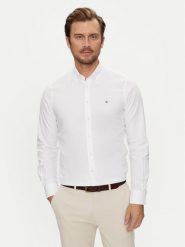Tommy Hilfiger Koszula MW0MW36369 Biały Slim Fit. Białe koszule Tommy Hilfiger, m, bez wzorów, z bawełny, bez kołnierzyka, bez ramiączek. Za 369.99 zł.