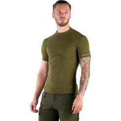 T-shirt termoaktywny trekkingowy męski Tagart Greenland wełna Merino. Zielone bielizna termoaktywna TAGART, m, bez wzorów, z wełny, bez ramiączek. Za 229.00 zł.