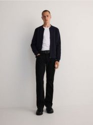 Bluza bomberka - granatowy. Niebieskie kurtki Reserved, l, bez wzorów, z bawełny, bez kaptura. Za 119.99 zł.