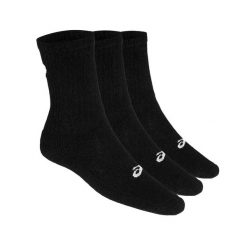 Skarpety Unisex Dla Dorosłych Crew (3 Sztuki). Czarne skarpety ASICS, bez wzorów. Za 87.99 zł.