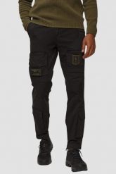 AERONAUTICA MILITARE Czarne męskie bawełniane bojówki, Rozmiar M. Czarne joggery i bojówki Aeronautica Militare, na co dzień, m, bez wzorów, z bawełny, sportowe. W wyprzedaży za 1,189.99 zł.