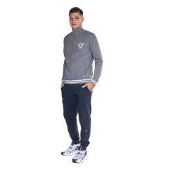Męski dres College ze stójką i zamkiem błyskawicznym. Czarne komplety dresowe LEONE 1947 APPAREL, l, bez wzorów, z dresówki, bez ramiączek. W wyprzedaży za 223.60 zł.