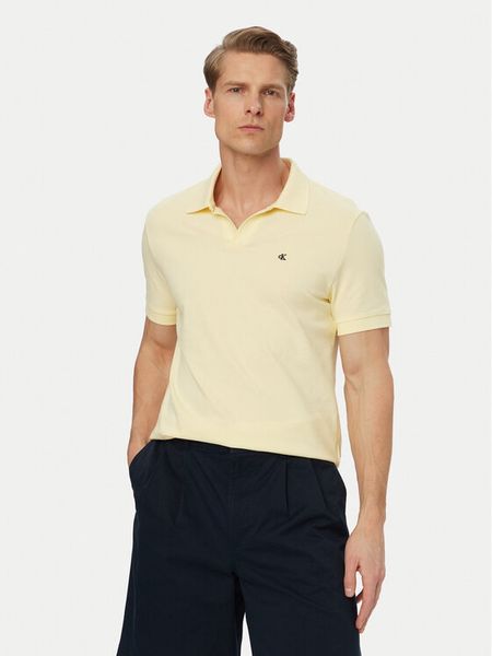 Calvin Klein Jeans Polo LV04RF215G Żółty jasny Regular Fit. Żółte koszulki polo Calvin Klein Jeans, m, bez wzorów, z bawełny, bez kołnierzyka, bez ramiączek. Za 214.99 zł.