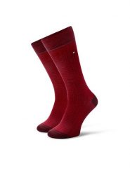 Tommy Hilfiger Skarpety Wysokie Męskie 701230606 Czerwony. Czerwone skarpety Tommy Hilfiger, bez wzorów, z bawełny. Za 29.99 zł.