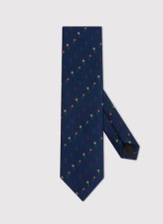 PAKO LORENTE – Granatowy krawat męski w kwiaty. Niebieskie krawaty i muchy Pako Lorente, bez wzorów, z poliesteru. Za 69.99 zł.