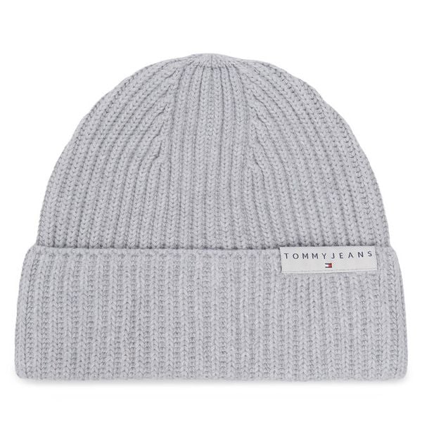 Czapka Tommy Jeans. Szare czapki zimowe Tommy Jeans, bez wzorów, z jeansu. Za 129.99 zł.