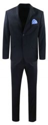 Elegancki Czarny Garnitur Męski - MEN'SFIELD. Czarne garnitury MEN'SFIELD, na co dzień, l, bez wzorów, z gumy. Za 899.00 zł.