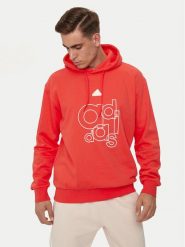 Adidas Bluza Graphic Print IS1991 Czerwony Regular Fit. Czerwone bluzy Adidas, m, bez wzorów, z bawełny, bez kaptura. Za 279.99 zł.